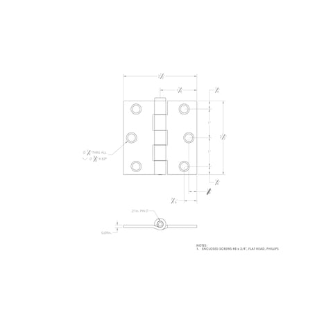 Ace 2-1/2 in. L Stainless Steel Door Hinge 1 pk