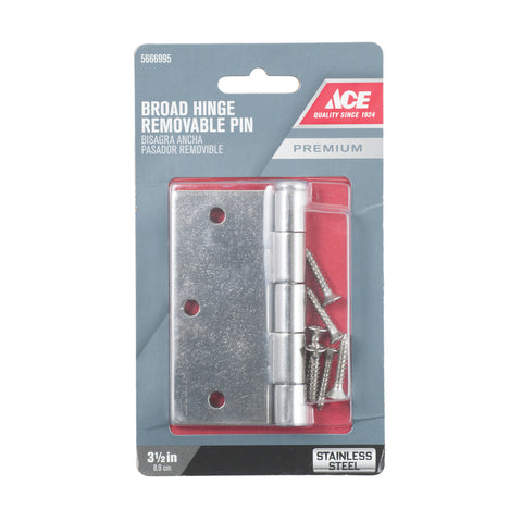 Ace 3-1/2 in. L Stainless Steel Door Hinge 1 pk