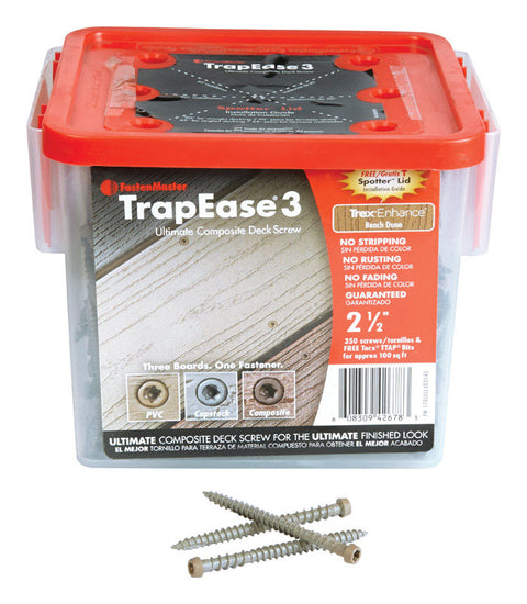 FastenMaster TrapEase 3 No. 10 x 2-1/2 in. L Torx TTAP Flat Head Epoxy Carbon Steel Composite