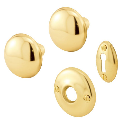 Prime-Line E 2478 Mortise Lockset, Brass, 3-3/8 in Backset