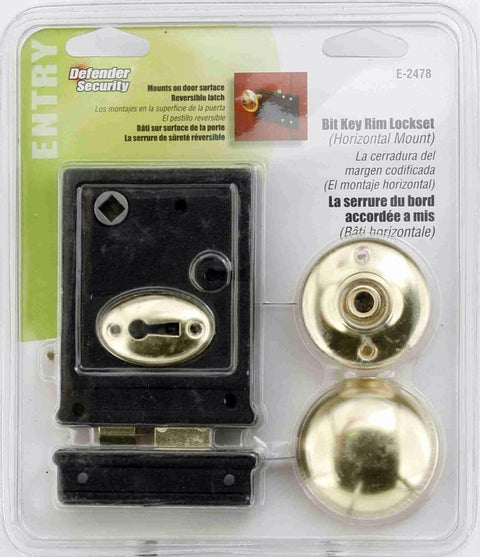Prime-Line E 2478 Mortise Lockset, Brass, 3-3/8 in Backset