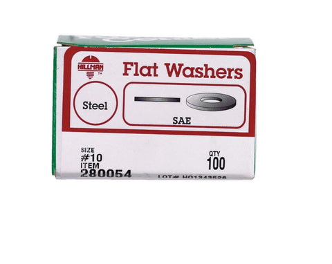 Hillman Zinc #10 SAE Flat Washer 100 pk