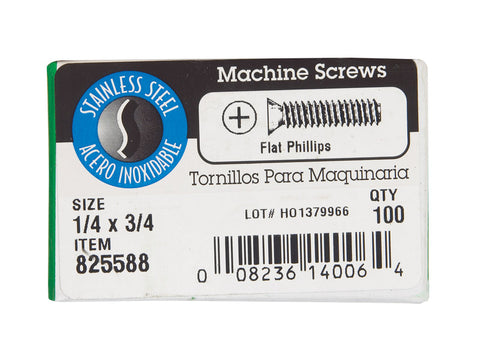 Hillman No. 1/4-20 Coarse Flat Machine Screws 100