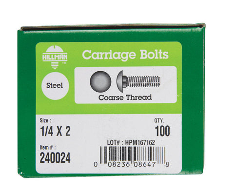 Hillman Hillman Zinc Steel Coarse Hex Bolt 5/8 in. Dia. x 7 in. L 25 box