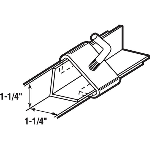 Prime-Line U 9006 Rail Clamp, Steel, Zinc, 2/PK