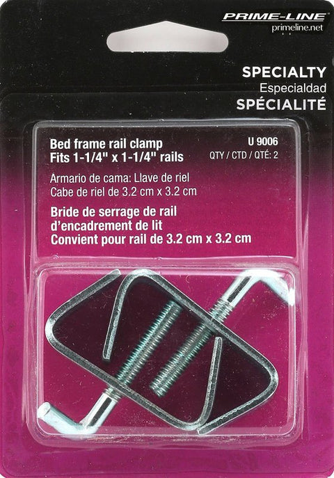 Prime-Line U 9006 Rail Clamp, Steel, Zinc, 2/PK