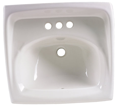 American Standard Lucerne 0355.012.020 Bathroom Sink, Rectangular Basin, 3-Deck Hole, 18-1/4 in OAW, 12-1/8 in OAH