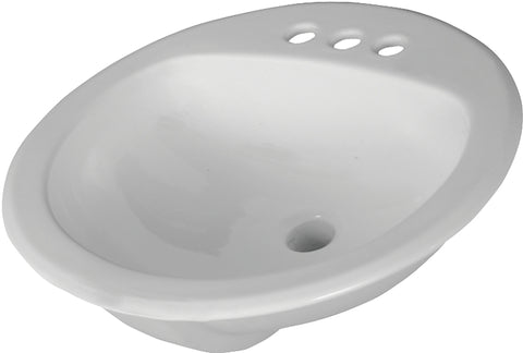 American Standard Rondalyn Series 0491019.020 Countertop Sink, Round Basin, 3-Deck Hole, 19-1/8 in OAW, 7.79 in OAH