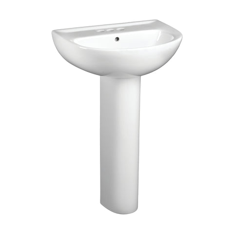 American Standard Evolution 0467004.020 Pedestal Sink Top, 3-Deck Hole, 22 in OAW, 18 in OAH, 34-1/2 in OAD, White