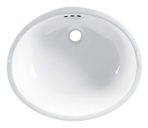 American Standard Ovalyn Series 0496221.021 Under Counter Sink, Oval Basin, 4 in Faucet Centers, 3-Deck Hole, Bone