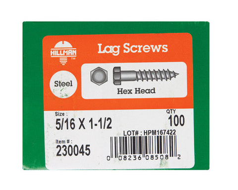 Hillman 5/16 in. x 1-1/2 in. L Hex Lag Screw