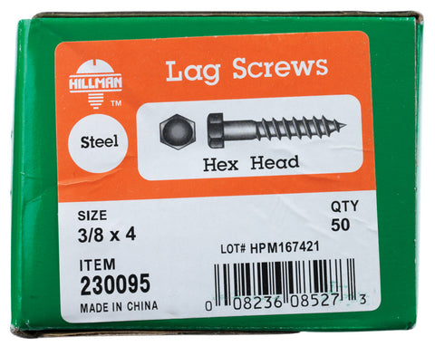 Hillman 3/8 in. x 4 in. L Hex Lag Screw
