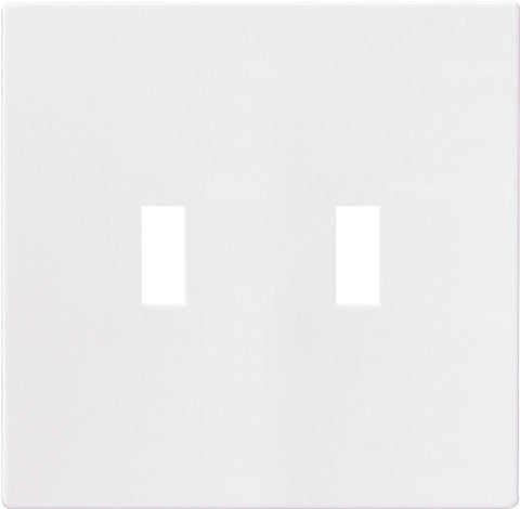 Eaton Wiring Devices PJS2W Wallplate, 4-7/8 in L, 4.94 in W, 2 -Gang, Polycarbonate, White, High-Gloss