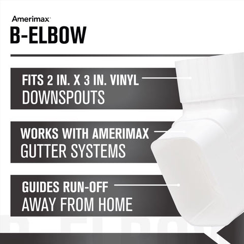 Amerimax 4.5 in. H X 2.5 in. W X 4.5 in. L White Vinyl K Gutter Elbow