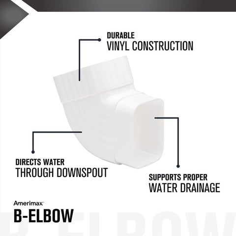 Amerimax 4.5 in. H X 2.5 in. W X 4.5 in. L White Vinyl K Gutter Elbow