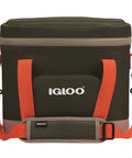 Igloo Trailmate 18 Series 66758 Backpack Cooler, 18 Cans Capacity, EVA/Polyester, Deep Oil Green/Safety Orange/Sandstone