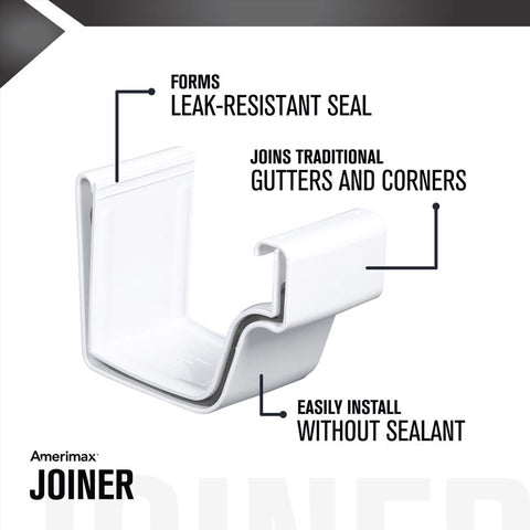 Amerimax 3.5 in. H X 3.5 in. W X 5 in. L White Vinyl K Gutter Connector