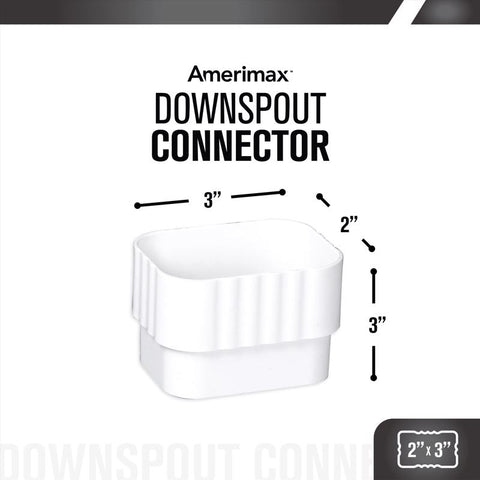 Amerimax 3 in. H X 2 in. W X 3 in. L White Vinyl K Downspout Connector