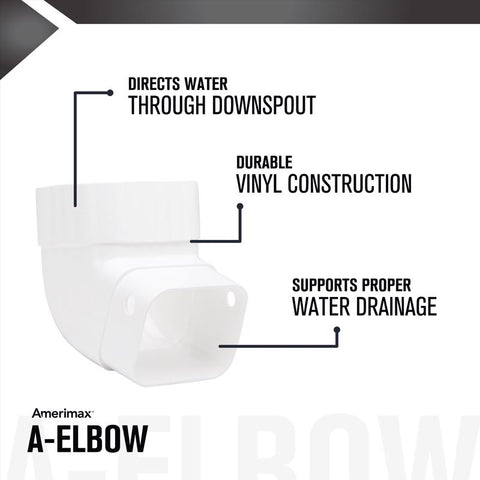 Amerimax 4.25 in. H X 3.25 in. W X 4.25 in. L White Vinyl K Gutter Elbow