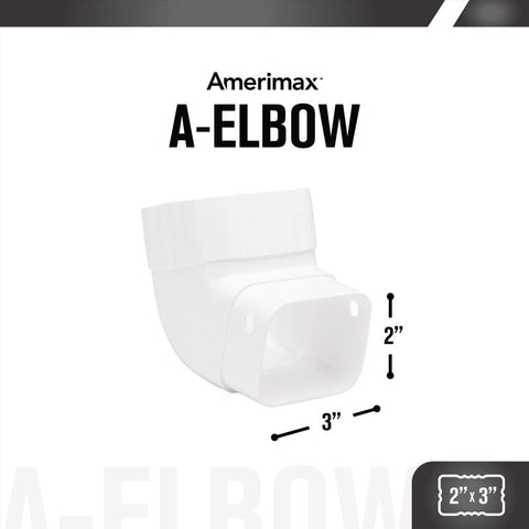 Amerimax 4.25 in. H X 3.25 in. W X 4.25 in. L White Vinyl K Gutter Elbow