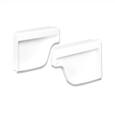 Amerimax 4.6 in. H X 2 in. W X 5 in. L White Vinyl K Gutter End Cap, Pack of 16