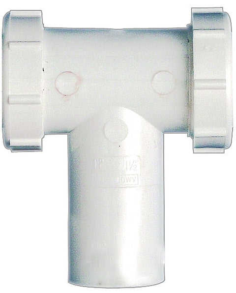 Plumb Pak PP66-7W Series Center Outlet and Tailpiece, 1-1/2 in, Slip-Joint, Plastic, White