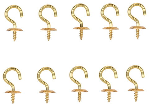 ProSource LR-389-PS Cup Hook, 9/32 in Opening, 2.5 mm Thread, 5/8 in L, Brass, Brass