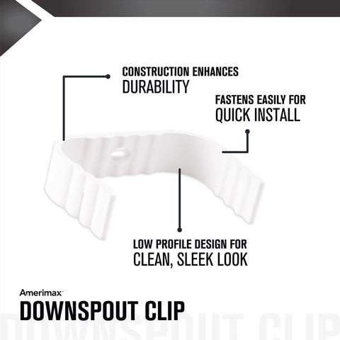 Amerimax 0.8 in. H X 2 in. W X 3.25 in. L White Vinyl Traditional Downspout Band