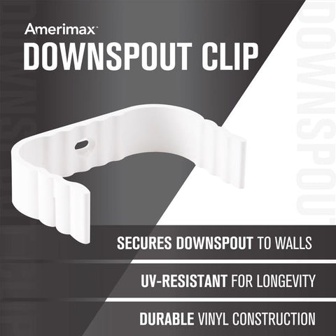 Amerimax 0.8 in. H X 2 in. W X 3.25 in. L White Vinyl Traditional Downspout Band