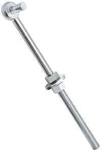National Hardware N130-583 Series Full Threaded Bolt Hook, 12 in L, Steel, Zinc-Plated