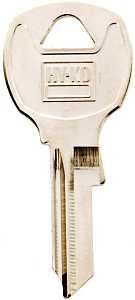 Hy-Ko 11010NA14 Key Blank, Brass, Nickel, For: National Cabinet, House Locks and Padlocks, Pack of 10