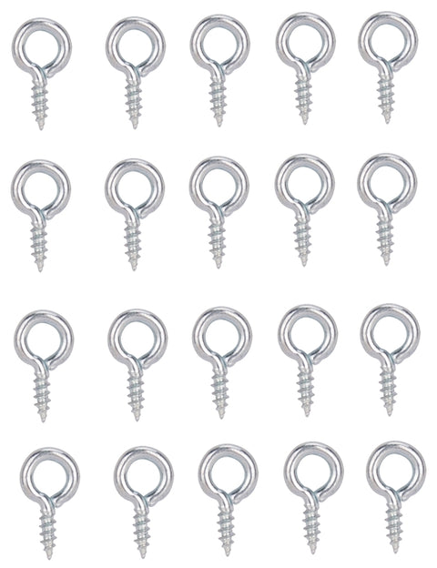 ProSource LR-236-PS Screw Eye, 2 mm Dia Wire, 2.5 mm Thread, 15/64 in L Thread, 5/8 in OAL, Steel, Zinc