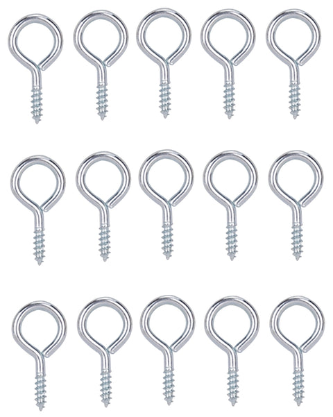 ProSource LR-223-PS Screw Eye, 2 mm Dia Wire, 2.5 mm Thread, 10/32 in L Thread, 15/16 in OAL, 14 lb Working Load, Steel