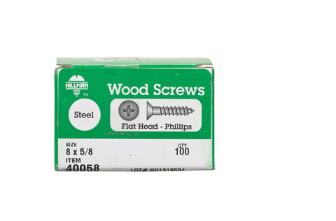 Hillman Flat Wood Screw No. 8 x 5/8 in. L Zinc Steel 100 pk