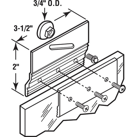 Prime-Line M 6053 Top Bracket Roller Assembly, Round, Chrome-Plated, For: Frameless Shower Doors