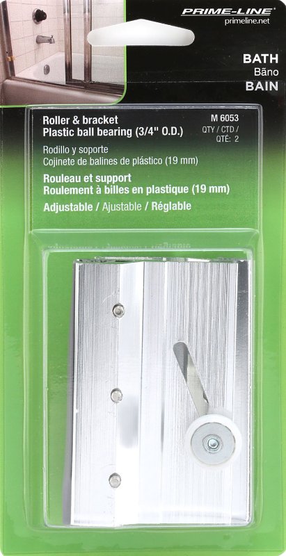 Prime-Line M 6053 Top Bracket Roller Assembly, Round, Chrome-Plated, For: Frameless Shower Doors