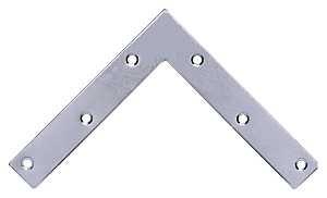 ProSource FC-Z06-01 Corner Brace, 6 in L, 6 in W, 2 mm Thick, Steel, Silver, Zinc, Pack of 5