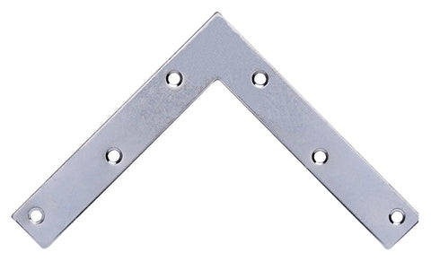 ProSource FC-Z06-01 Corner Brace, 6 in L, 6 in W, 2 mm Thick, Steel, Silver, Zinc, Pack of 5