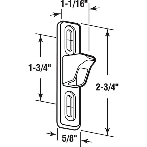 Prime-Line E 2082 Sliding Door Keeper, Chrome, For: C-1032 Flush Style Locks