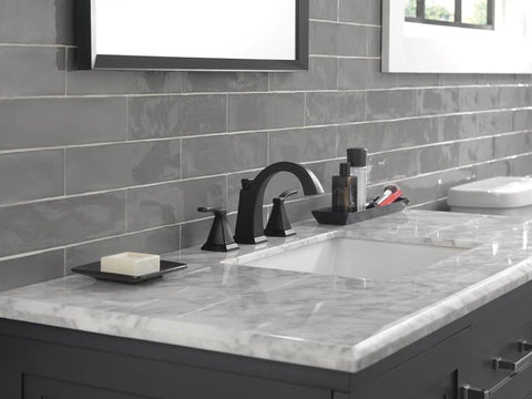 Delta Flynn Series 35768LF-BL Widespread Bathroom Faucet, 1.2 gpm, 2-Handle, 3-Faucet Hole, Matte Black