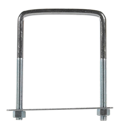 Hampton 3/8 in. X 3.7 in. W X 5 in. L Coarse Zinc-Plated Steel Lumber Size Square Bend U-Bolt, Pack of 5