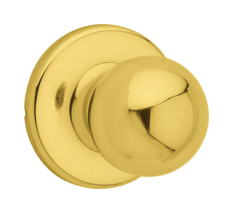 Kwikset Polo Polished Brass Steel Passage Door Knob 3 Grade Right or Left Handed