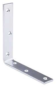 ProSource CB-Z05-013L Corner Brace, 5 in L, 5 in W, 1 in H, Steel, Zinc-Plated, 4 mm Thick Material, Pack of 10