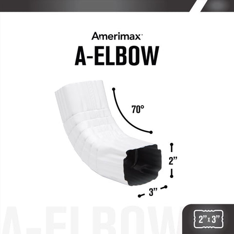 Amerimax 2 in. H X 3 in. W X 17 in. L White Aluminum A Gutter Elbow