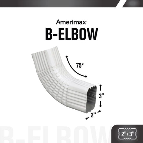 Amerimax 2 in. H X 3 in. W X 17 in. L White Aluminum B Gutter Elbow