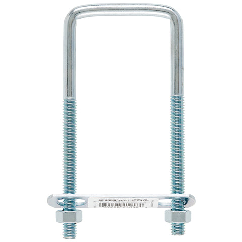 Hampton 5/16 in. X 2 in. W X 4-3/4 in. L Coarse Zinc-Plated Steel Square Bend U Bolt, Pack of 10