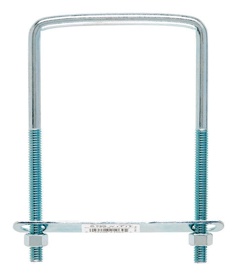 Hampton 4 in. W x 6 in. L Zinc Plated Steel Square Bend U Bolt 10 pk