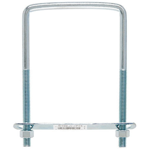 Hampton 3/8 in. X 4 in. W X 6 in. L Coarse Zinc-Plated Steel Square Bend U Bolt, Pack of 10