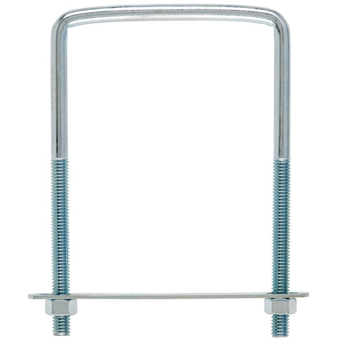 Hampton 3/8 in. X 4 in. W X 6 in. L Coarse Zinc-Plated Steel Square Bend U Bolt, Pack of 10