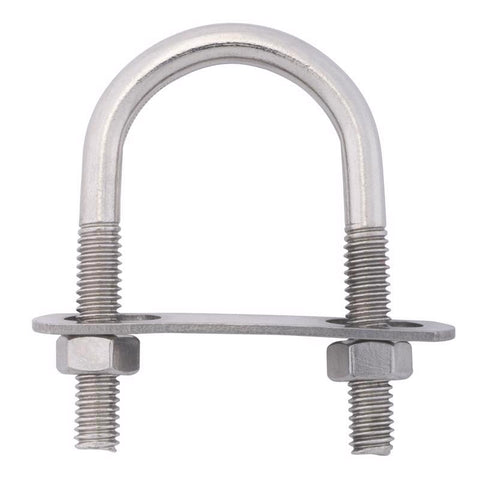 Hampton 5/16 in. X 1-3/8 in. W X 2-1/2 in. L Coarse Zinc-Plated Stainless Steel U-Bolt, Pack of 5